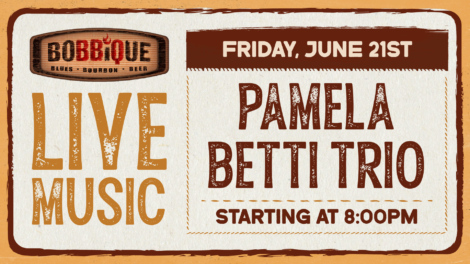 Pamela Betti Trio is back at Bobbique Live June 21st at 8pm! 